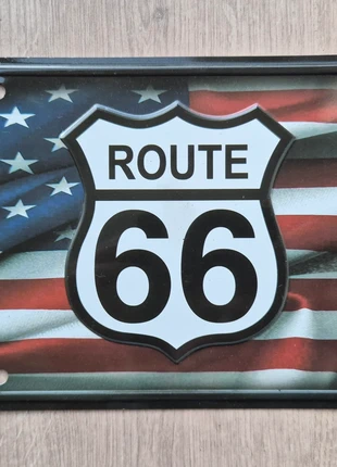 Mooie Route 66 USA plaat voor in de mancave, merk: ROUTE 66, staat: Heel goed, € 6,00, € 7,00 inclusief Kopersbescherming