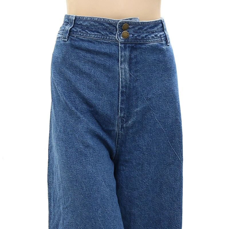 Apiece Apart Merinda Denim Pants Jeans Wide Leg High Waisted 3X PS New 261732 2