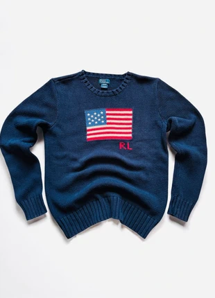 Pull en maille USA Flag Ralph Lauren Bleu Marine - M, brand: Ralph Lauren, condition: Good, size: M, €99.00, €104.65 includes Buyer Protection