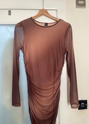 Brown ruflle dress, brand: Shein, condition: Very good, size: L / 40 / 12, €3.00, €3.85 includes Buyer Protection