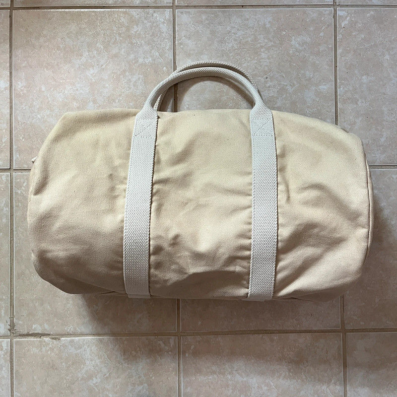 Brandy Melville Cream Canvas Duffle Bag with Gold Hardware Vinted