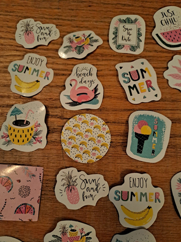 Set of summer themed scrapbooking stickers 2