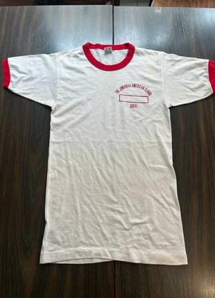 Vintage Champion The Jumaira american school Dubai Ringer t-shirt - Made in USA, merk: Champion, staat: Goed, maat: S, € 40,00, € 42,70 inclusief Kopersbescherming
