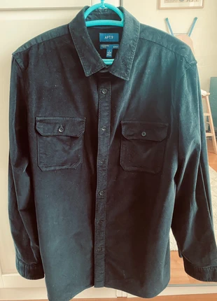 Chemise noire velours, marque: Apt. 9, état: Très bon état, taille: L, 8,00 €, 9,10 € Protection acheteurs incluse