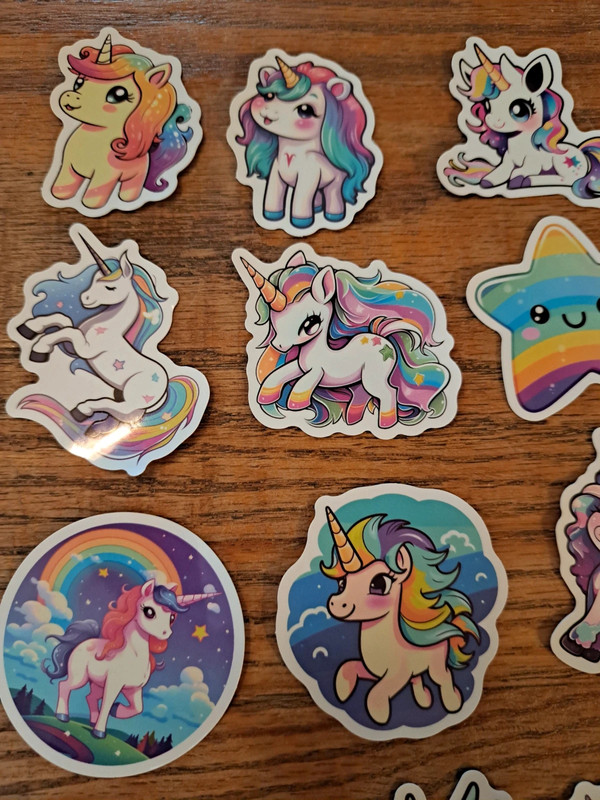 set of cute unicorn stickers 2