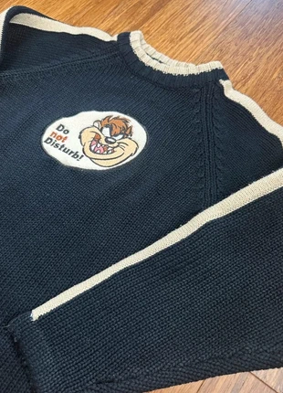 Pull enfant Looney Tunes Taz bleu marine 10 ans motif brodé  Do not disturb! , brand: Looney Tunes, condition: Very good, size: 10 years / 140 cm, €9.90, €11.10 includes Buyer Protection Pro