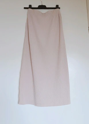 Reiss Pleated Midi Skirt stone / Plissé Midi Rok beige, merk: Reiss, staat: Heel goed, maat: S / 36 / 8, € 60,00, € 63,70 inclusief Kopersbescherming