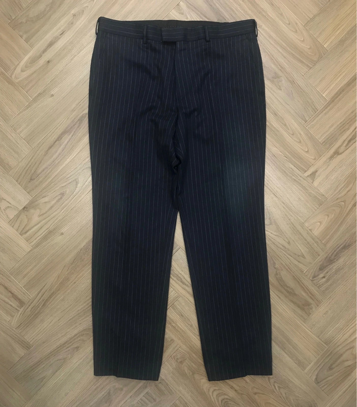 Mens Aquascutum Navy Blue Striped Trousers 36 Short Leg Vinted