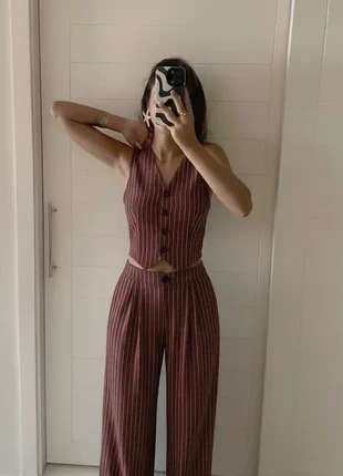 Ensemble top et pantalon rayé rouge bordeaux femme taille S, marque: Claudus, état: Très bon état, taille: S / 36 / 8, 49,90 €, 53,10 € Protection acheteurs incluse