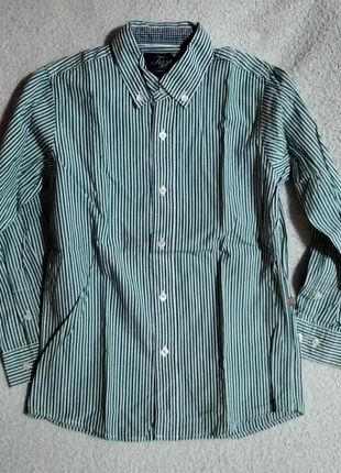 Camisa blanca con rayas verdes y azules de manga larga, marca: Tizzas, estado: Muy bueno, tamaño: 7 años / 122 cm, 4,00 €, 4,90 € Protección al comprador incluida