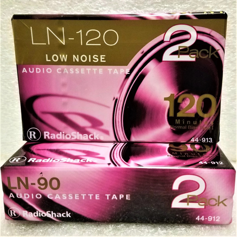 Two - 2 Packs (4 Total) Radio Shack LN-120 Low Noise Audio Cassette Tapes NEW! Sealed! 1