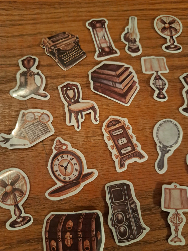 Set of vintage themed scrapbooking stickers 2