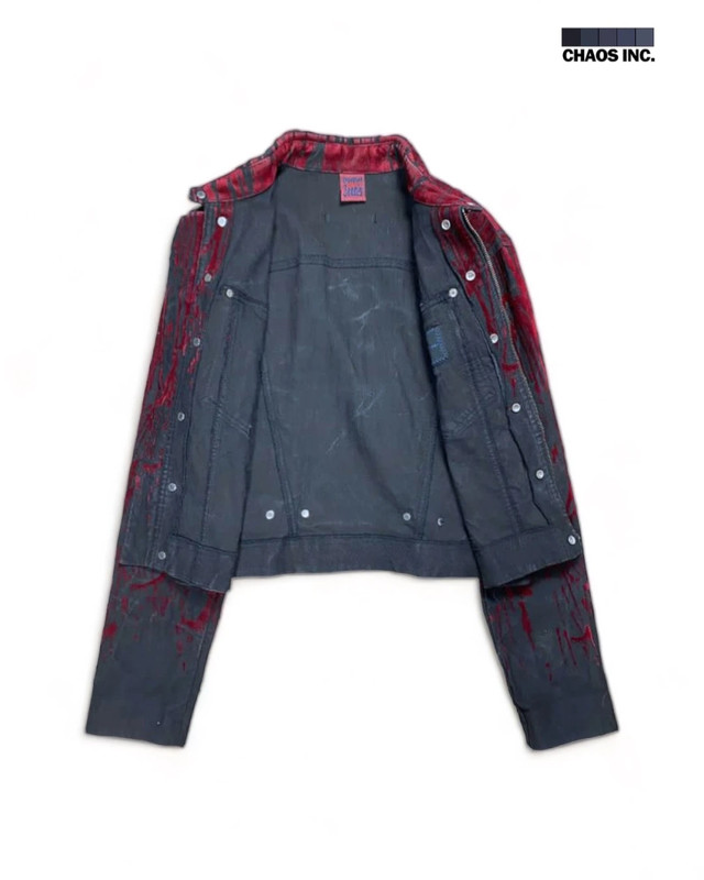 Jean Paul Gaultier - AW98 Velvet Blood Drip Trucker Jacket | Vinted