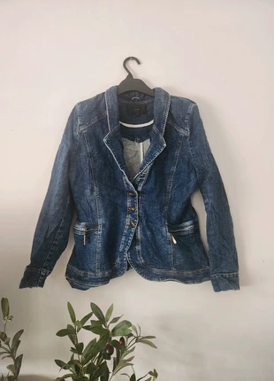Junona Women's Denim Blazer Jacket with Shoulder Pads, brand: Junona, condition: Good, size: M / 10, £15.00, £16.45 includes Buyer Protection