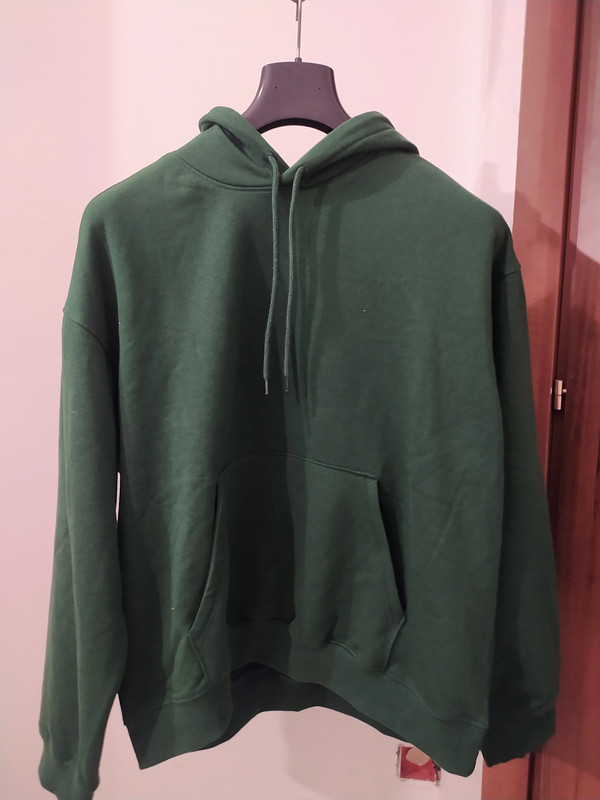 Felpa con cappuccio verde XL H&M, relaxed fit, uomo 1