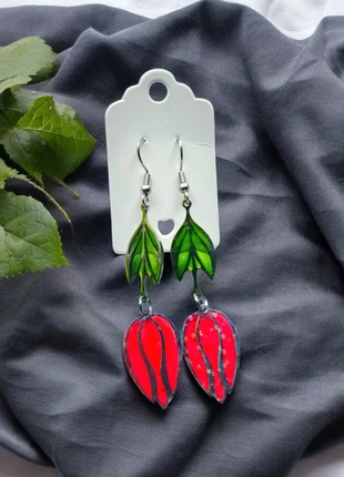 Glas in lood look Oorbellen, staat: Nieuw met prijskaartje, € 7,50, € 8,58 inclusief Kopersbescherming