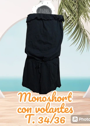 Monoshort escote volantes T. 34/36 🖤, estado: Muy bueno, tamaño: XS / 34 / 6, 6,75 €, 7,79 € Protección al comprador incluida