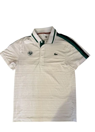 Polo Lacoste x Roland Garros officiel – blanc / vert, brand: Lacoste, condition: Very good, size: S, €35.00, €37.45 includes Buyer Protection