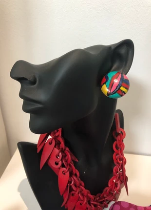 Orecchìni colorati legno dipinto a mano, brand: Green, condizioni: Ottime, €12.00, €13.30 include la Protezione acquisti