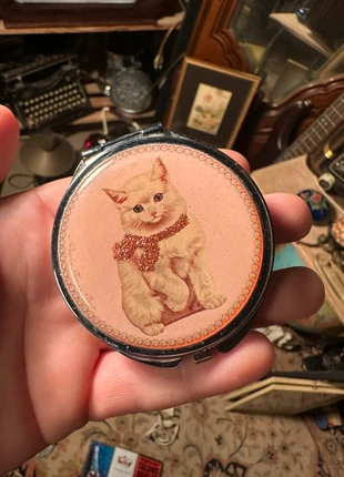 Miroir de poche vintage chat, marque: Rare, état: Bon état, 19,00 €, 20,65 € Protection acheteurs incluse