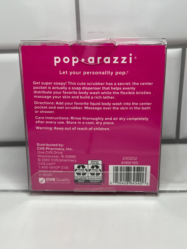 NIB Poparazzi 2-in-1 Hot Pink Silicone Refillable Body Brush & Soap Dispenser 4