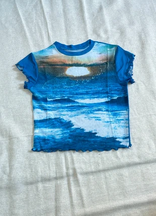 Blue Romantic Sunset Ocean Mesh Tee, état: Neuf sans étiquette, taille: L / 40 / 12, 32,00 €, 34,30 € Protection acheteurs incluse
