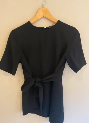 Chemisier noir ceintré Zara, marque: Zara, état: Très bon état, taille: S / 36 / 8, 8,00 €, 9,10 € Protection acheteurs incluse