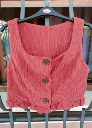 gilet a coste con bottoni in legno, marque: Romwe, état: Neuf sans étiquette, taille: M / 38 / 10, 7,00 €, 8,05 € Protection acheteurs incluse