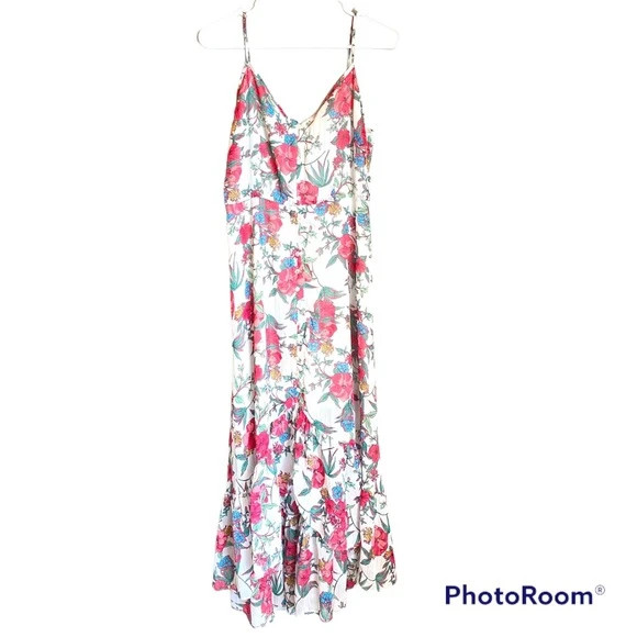 Nanette Lapore Floral Ruffle Hem Dress Size 8 1