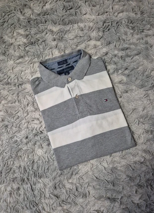 Polo à rayures Tommy Hilfiger Gris Blanc Taille XL, marke: Tommy Hilfiger, zustand: Sehr gut, größe: XL, 16,75 €, 18,29 € inklusive Vinted-Käuferschutz