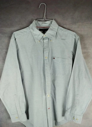 Chemise Tommy Hilfiger - 100% Coton - L - Rayée - Bleu / Blanc - Homme - Poche, marque: Tommy Hilfiger, état: Très bon état, taille: L, 14,30 €, 15,72 € Protection acheteurs incluse