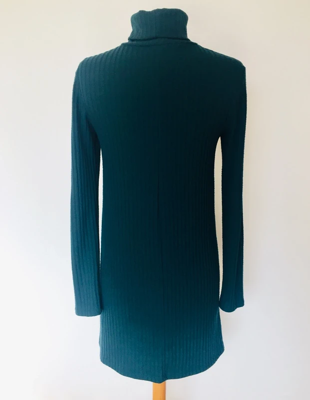 Robe en maille côtelée bleu-vert - photo numéro 2