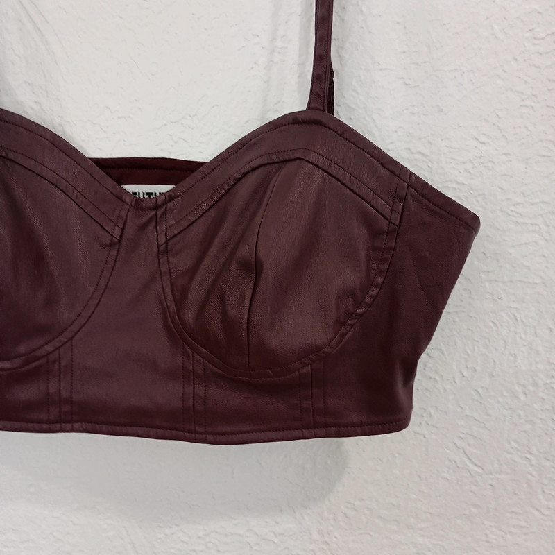 Future Collective Reese Blutstein Faux Leather Bustier Top 2