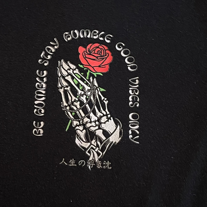 Fresh Laundry Shirt Men 2XL Black Graphic Skeleton Rose Good Vibes Crew Neck Tee 4