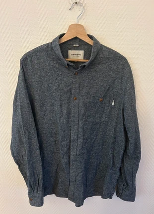 Chemise Carhartt WIP bleue chinée XL – style workwear, sobre et classe, brand: Carhartt, condizioni: Ottime, taglia: XL, €35.00, €37.45 include la Protezione acquisti