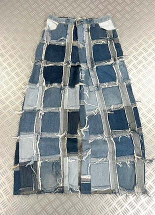 Super baggy denim jeans patchwork handmade 2000’s, marque: JNCO, état: Très bon état, taille: M, 115,00 €, 121,45 € Protection acheteurs (Pro) incluse