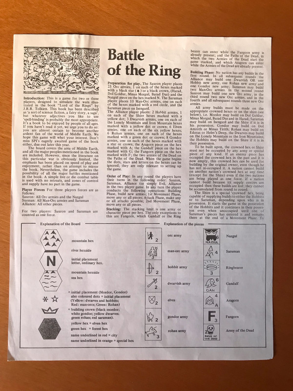 Battle of the Ring - WWW / 3W - Standalone edition - Complete - 1977 4