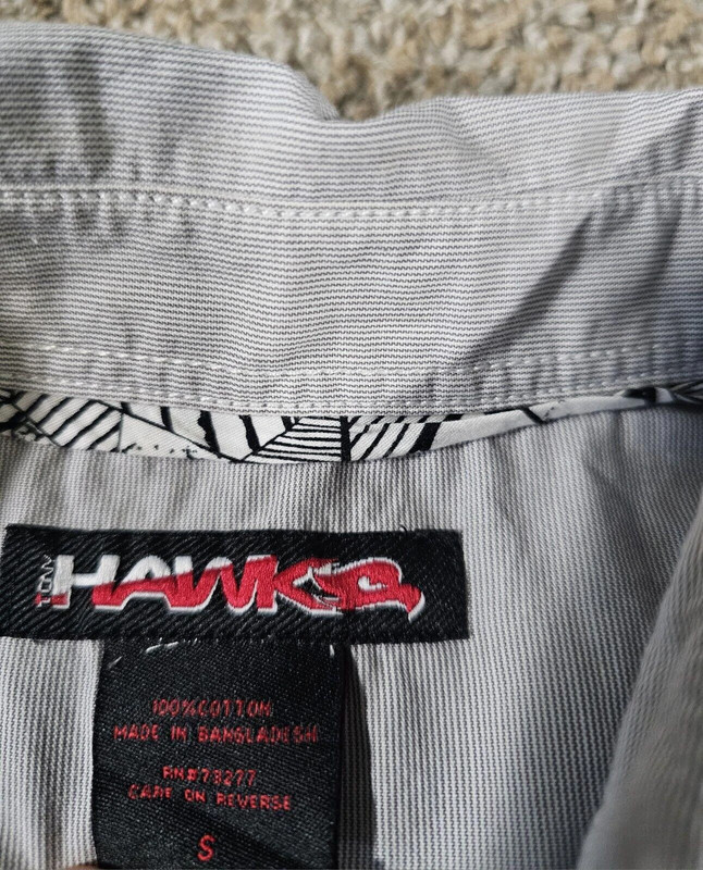 Tony Hawk Mens S Gray Striped Short Sleeve Button Up Shirt 3