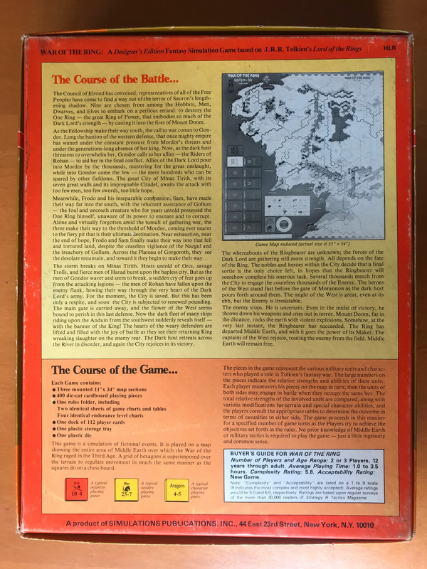 War of the Ring Designer's edition - Spi - Wargame - 1977 - Mostly Unpuched 2