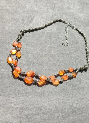 Collier ethnique plaqué argent et cornaline, condition: Very good, €10.20, €11.41 includes Buyer Protection