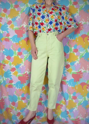 jeans vintage taille haute coupe mom vert pastel années 90, brand: Vintage Dressing, condition: Very good, size: M / 38 / 10, €35.00, €37.45 includes Buyer Protection Pro