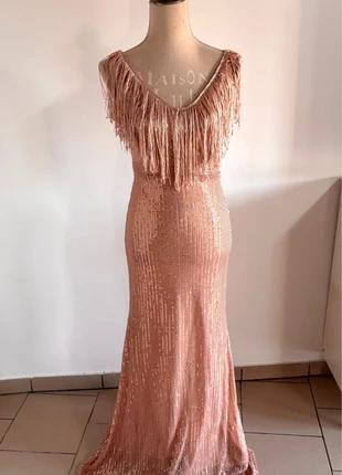 Magnifique robe longue sequin avec frange gatsby, brand: Shein, condition: Very good, size: M / 38 / 10, €25.00, €26.95 includes Buyer Protection