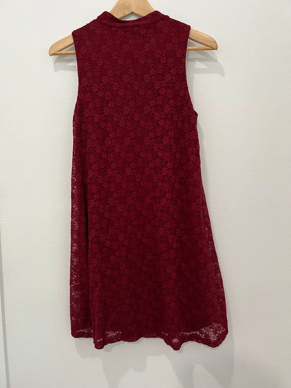 Dark Red Lace Dress 2