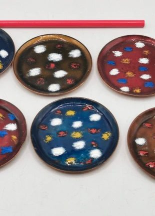 Set de 6 coupelles vintage émaux 1960, marque: 1970, état: Bon état, 10,00 €, 11,20 € Protection acheteurs incluse