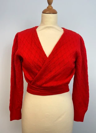 Bolero rojo de punto – ajustable con cintas Knit short cardigan rare find, marca: Vintage, estado: Muy bueno, tamaño: M / 38 / 10, 11,00 €, 12,25 € Protección al comprador Pro incluida