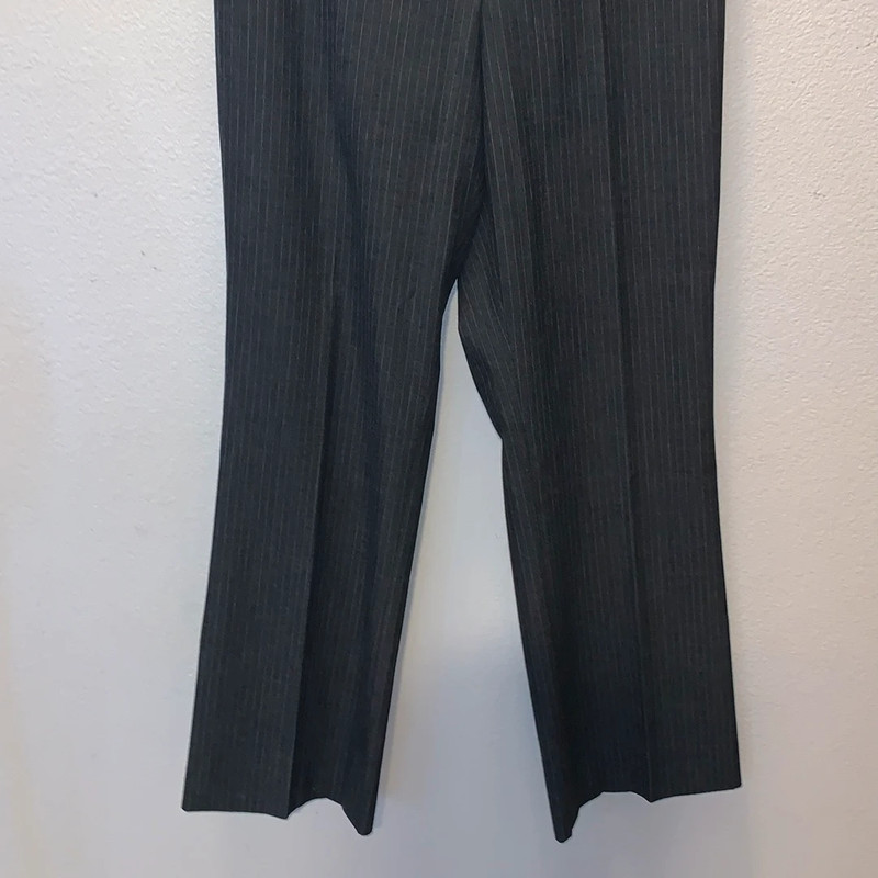 Rafaella black striped wide leg office formal dress pants 3