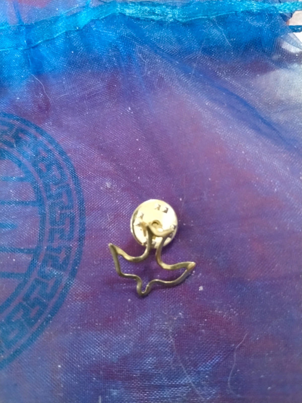 Very beautiful gold Dove lapel pin