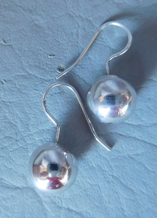 Boucle d'oreille pendentif perle boule 10 mm femme jeune fille grise argent massif, merk: argent massif, staat: Heel goed, € 30,00, € 32,20 inclusief Kopersbescherming Pro