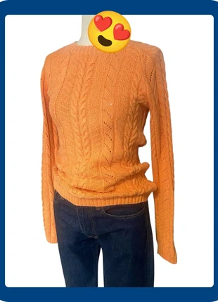 Pull torsadé - 90% coton - Jessica Sport - orange vif - taille M, brand: Jessica, condition: Good, size: M / 38 / 10, €10.00, €11.20 includes Buyer Protection Pro