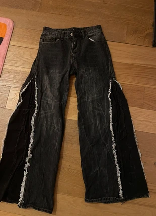 Jean large noir y2k upcycling à la main, merk: je ne sais pas, staat: Heel goed, maat: S, € 15,00, € 16,45 inclusief Kopersbescherming